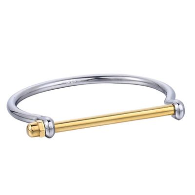 Silver & Gold Screw Cuff Bracelet from Opes Robur
