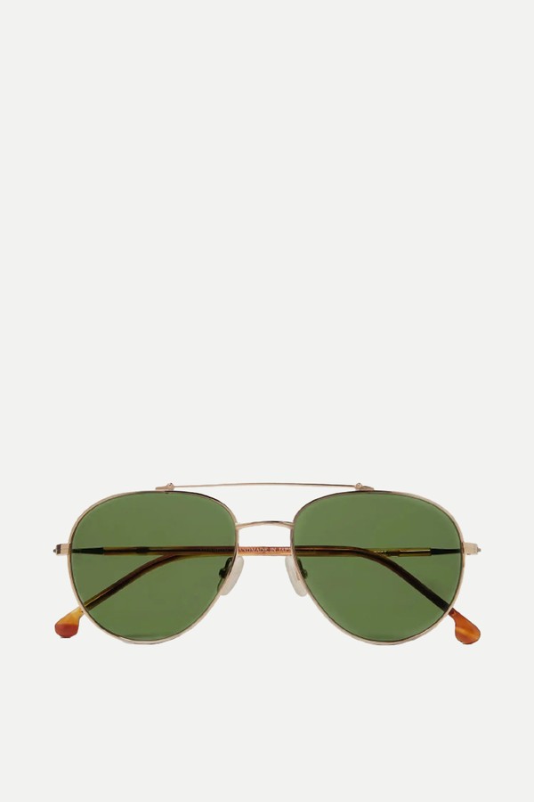 Roadster 54 Aviator-Style Gold-Tone Titanium And Acetate Polarised Sunglasses from Loro Piana