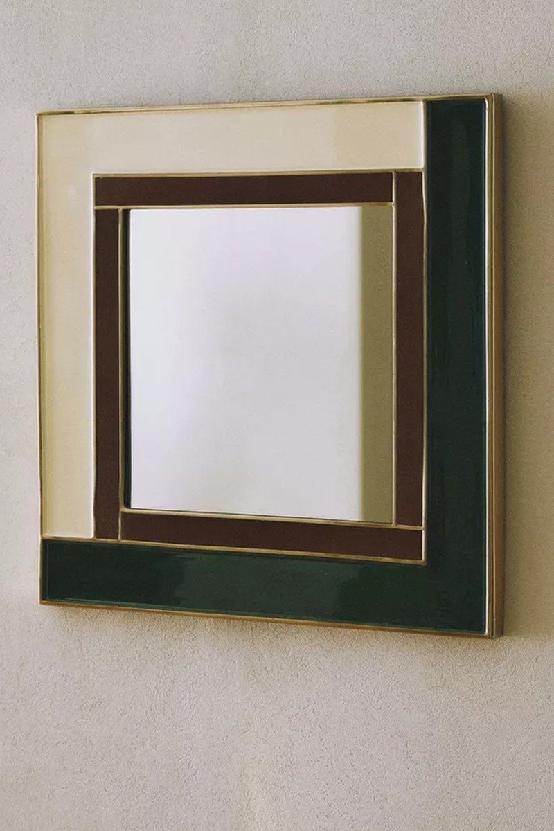 Resin & Wood Wall Mirror from Zara