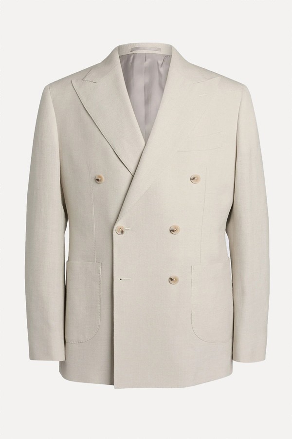 Italian Tailored Fit Neutral Suit Jacket