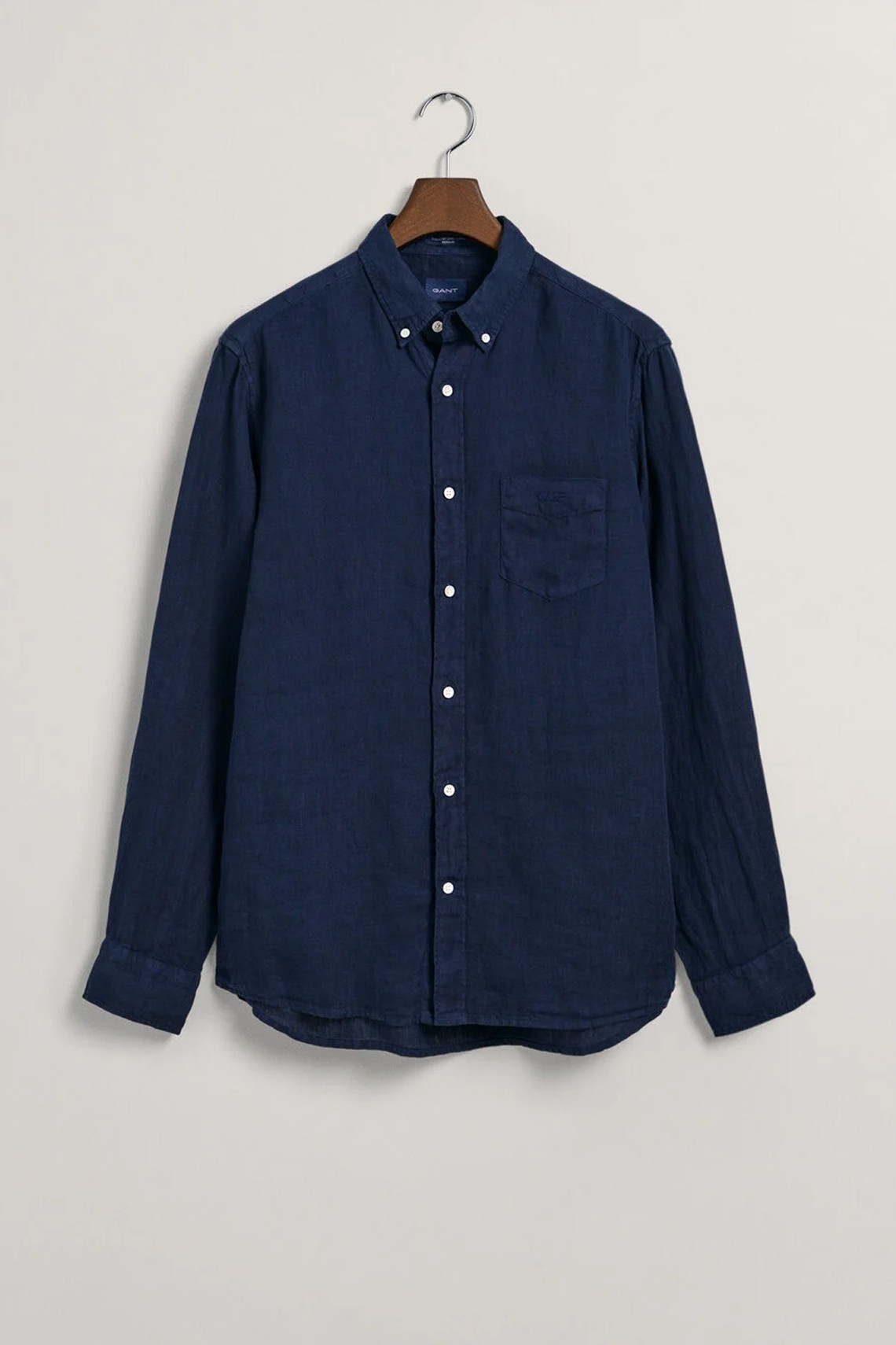 Regular Fit Garment-Dyed Linen Shirt