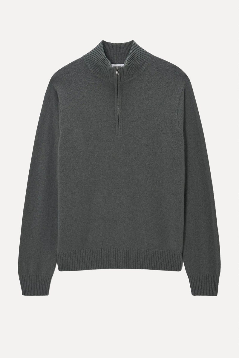 Cashmere Half Zip High Neck Jumper from John Lewis