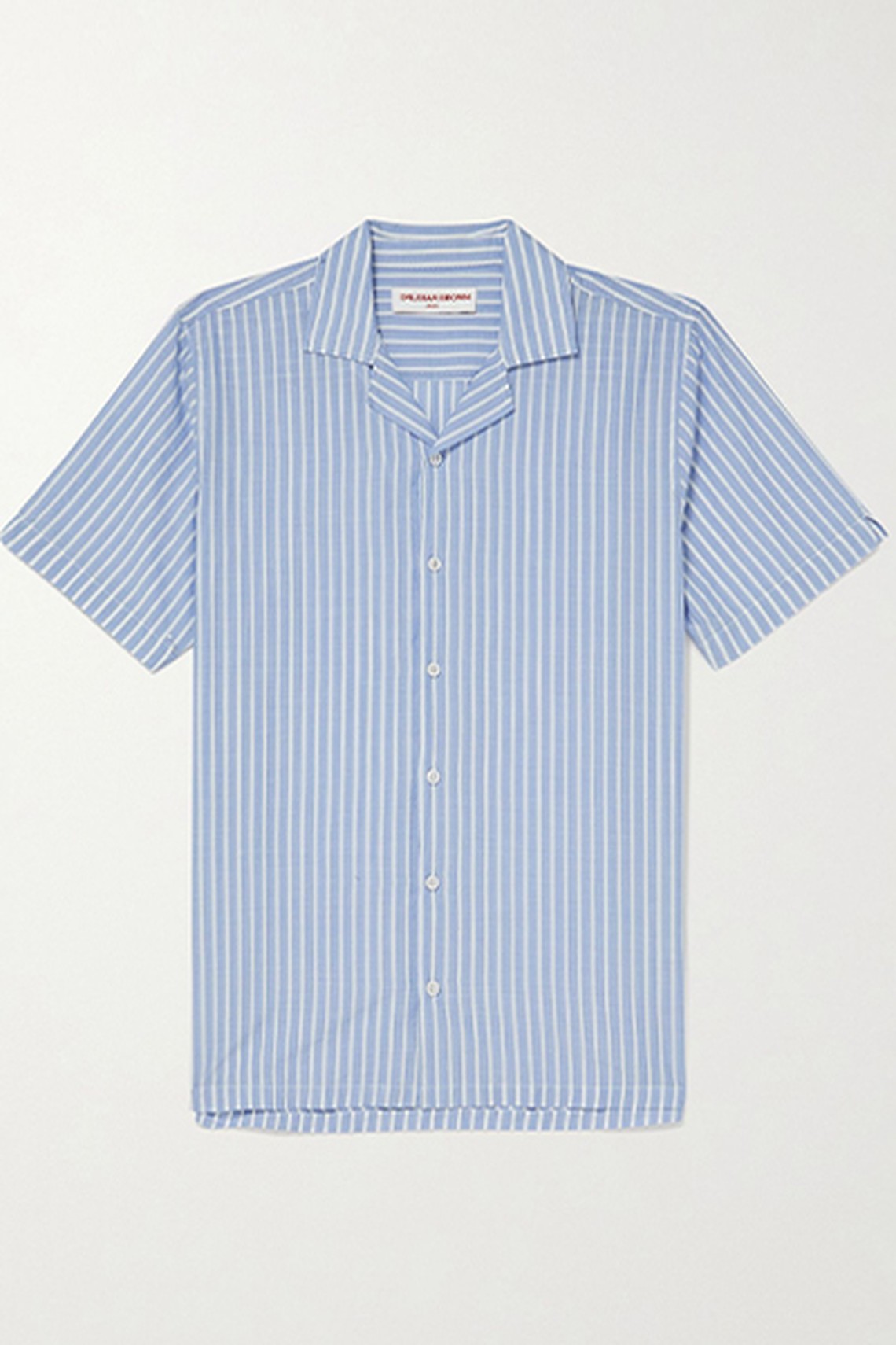 Hibbert Camp-Collar Striped Cotton-Poplin Shirt from Orlebar Brown