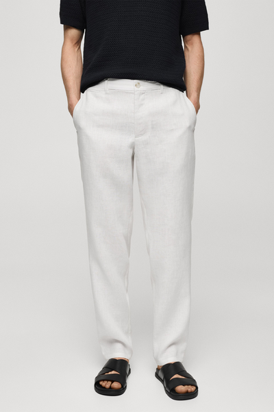 Slim-Fit 100% Linen Trousers from Mango