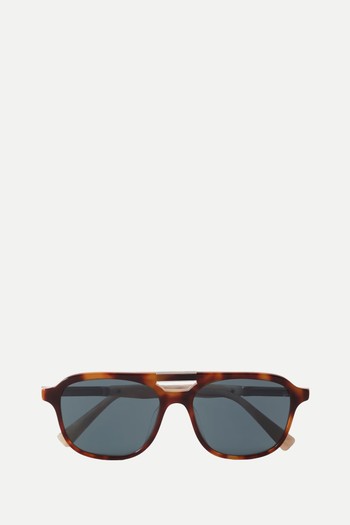 Aviator-Style Tortoiseshell Acetate & Silver-Tone Sunglasses from BRUNELLO CUCINELLI EYEWEAR