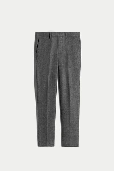 Wool Cashmere Herringbone Chinos