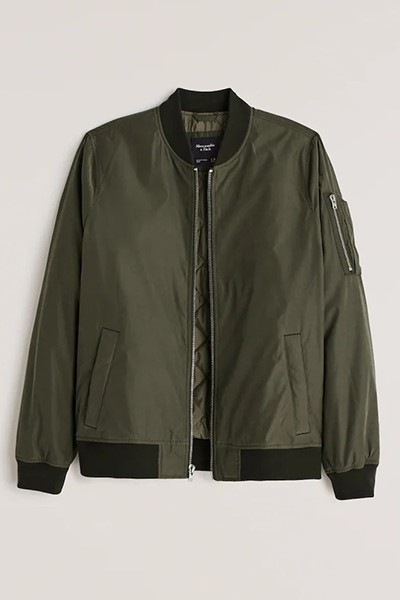 Nylon Blend Bomber Jacket