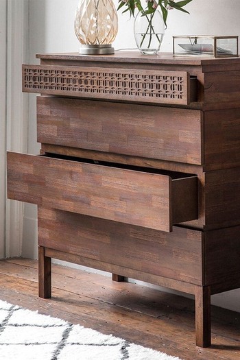 Barauni Mahogany 4 Drawer Chest, £799 | SO'HOME