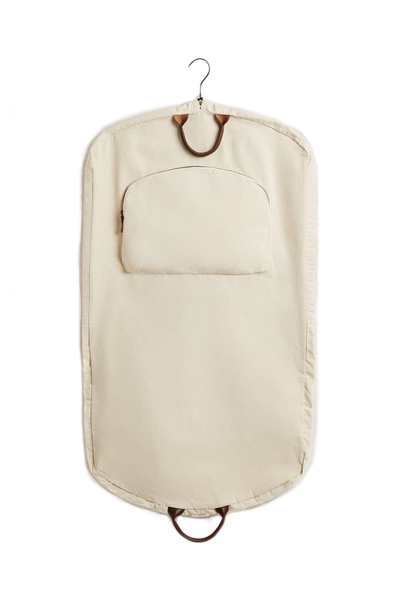 Cotton Suit Bag With Leather Trim from Zara