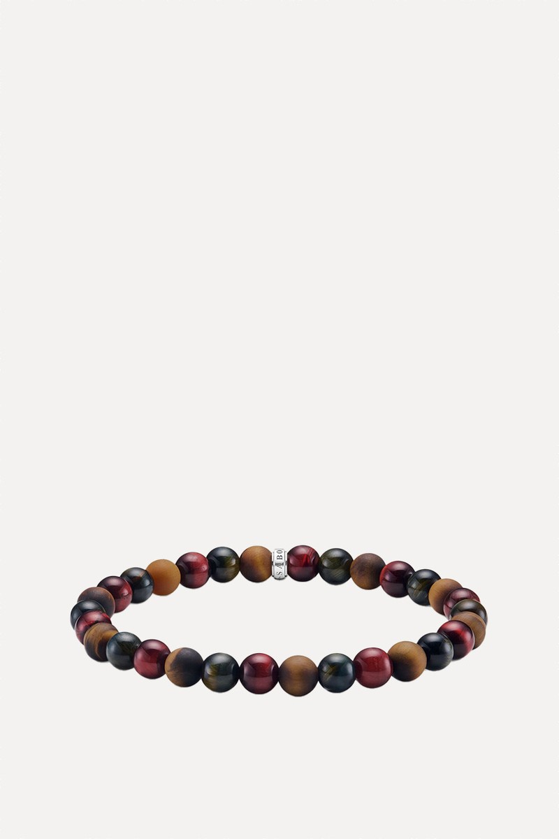 Talisman Bracelet With Tiger Eye Beads
