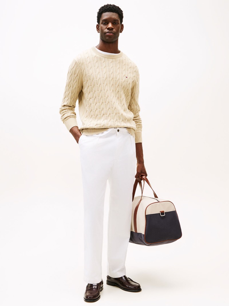 Flag Embroidery Cable Knit Jumper