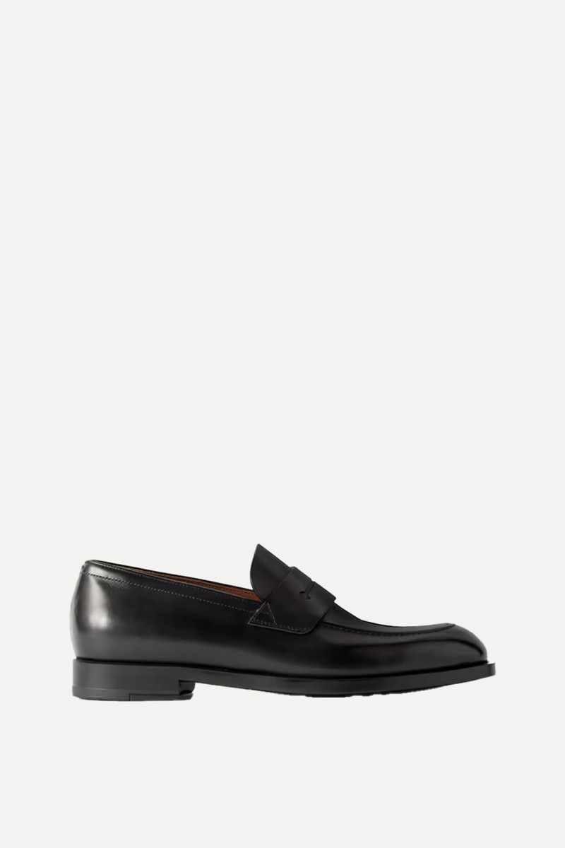 New Classic Flex Glossed-Leather Penny Loafers from ZEGNA