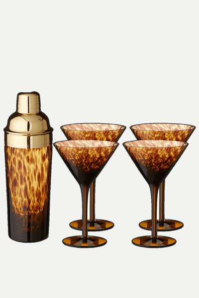 Tortoiseshell Glass Cocktail Set from OKA