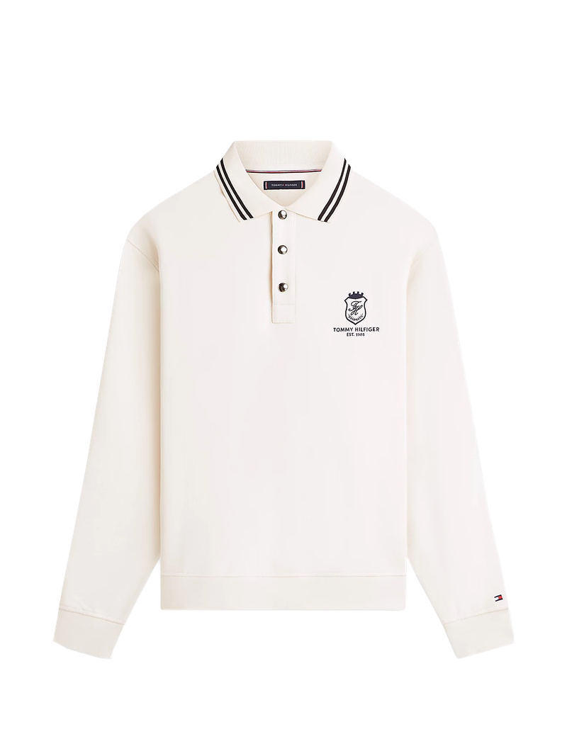 Tipped Collar Relaxed Rugby Sweatshirt 