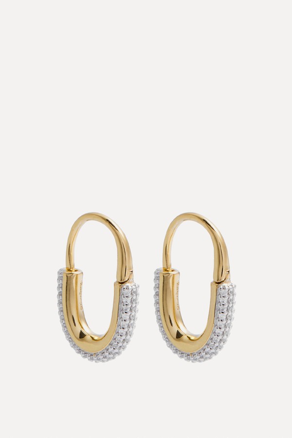 Roscida Pavé 14kt Gold Vermeil Hoop Earrings from Otiumberg