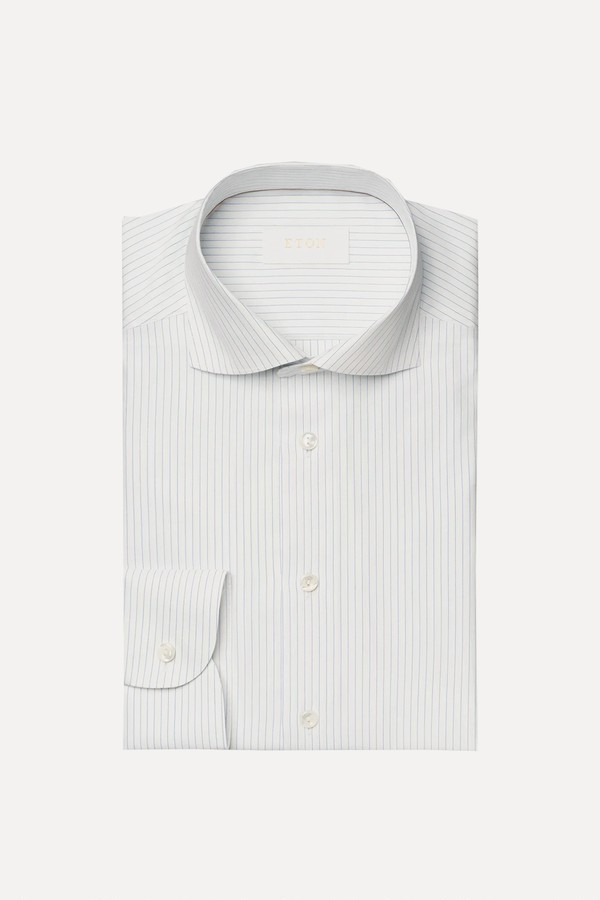 Pin Stripe Cotton & Silk Shirt from Eton