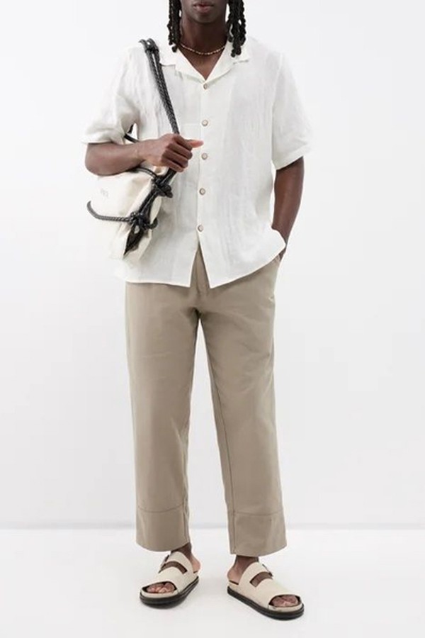 Tony Organic-Cotton Cropped Trousers