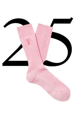 Logo-Embroidered Ribbed Cotton-Blend Socks from Ami Paris