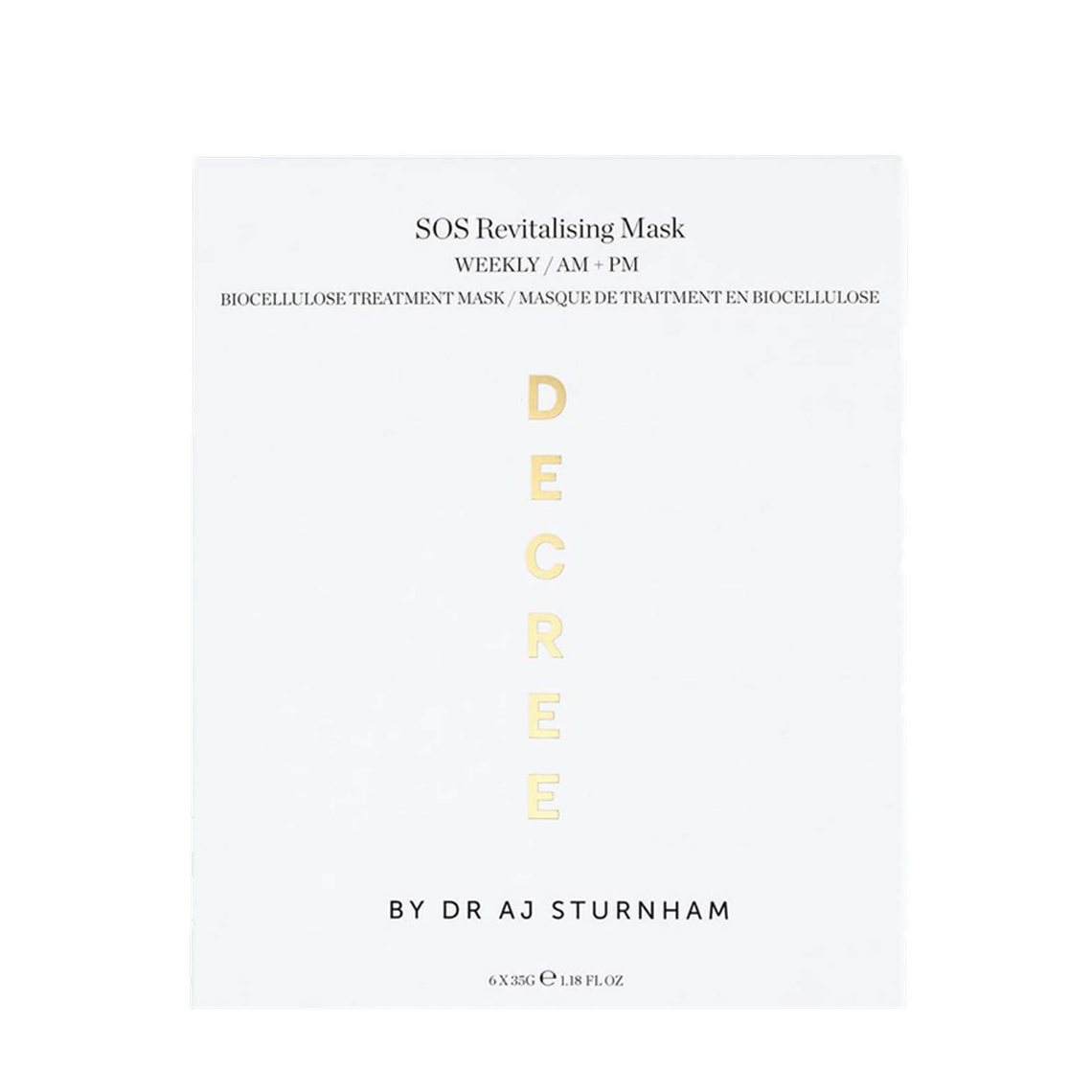 SOS Revitalising Sheet Mask from Decree By Dr AJ Sturnham