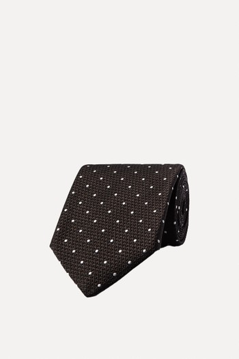 8cm Polka-Dot Embroidered Herringbone Silk Tie from TOM FORD