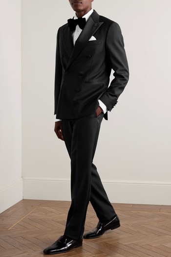 Slim-Fit Satin-Trimmed Wool Tuxedo Trousers from CANALI 