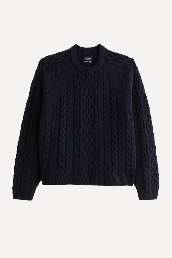 Oversized Cable Crew Sweater from Abercrombie & Fitch 