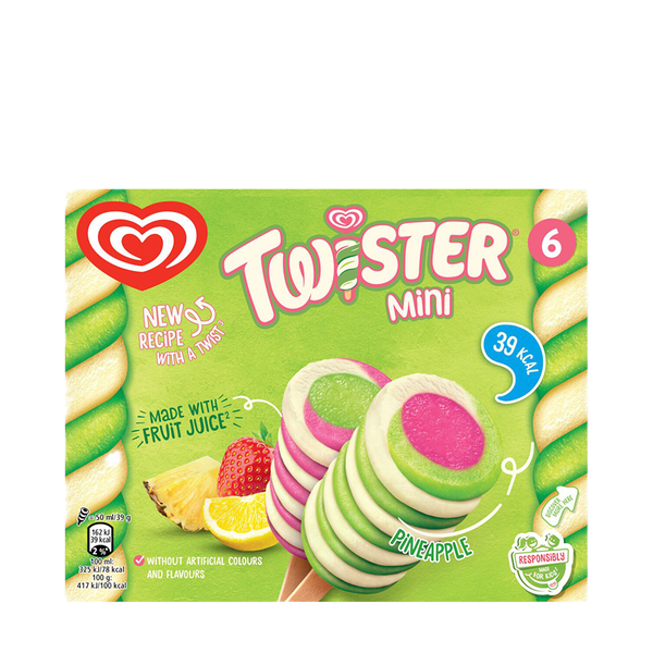 Twister Pineapple, Lemon-Lime, & Strawberry Mini Ice Cream Lollies from Wall's