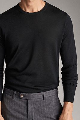 Merino Wool Plain Sweater