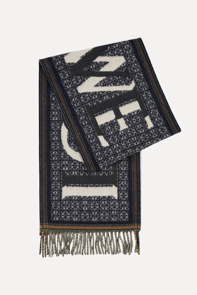 Logo-Intarsia Wool-Blend Scarf from Loewe