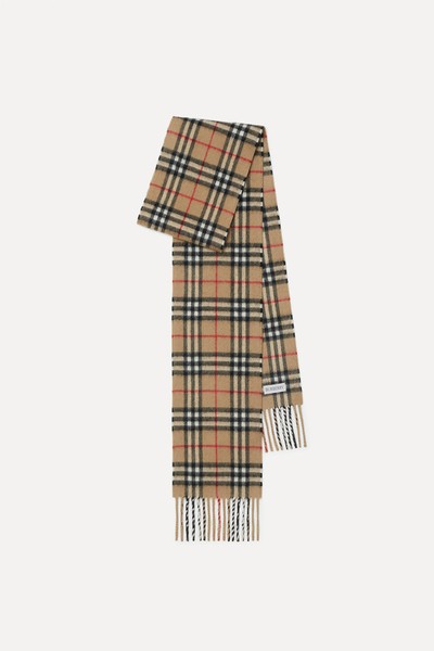 Narrow Check Cashmere Scarf from Burberry