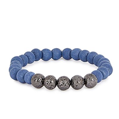 Blue Medium Lava Bead Bracelet from Tateossian