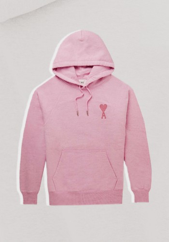 Logo-Embroidered Organic Cotton-Jersey Hoodie, £285 | AMI Paris