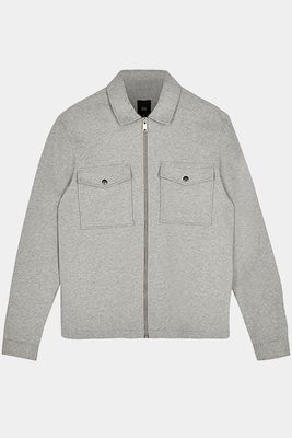 Grey Long Sleeve Jersey Shacket