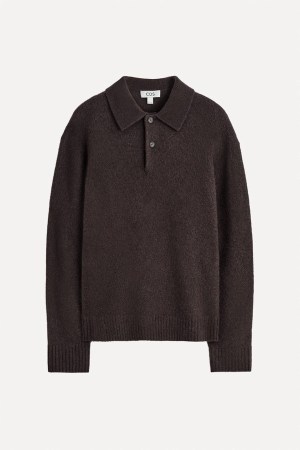 Brushed-Wool Polo Shirt