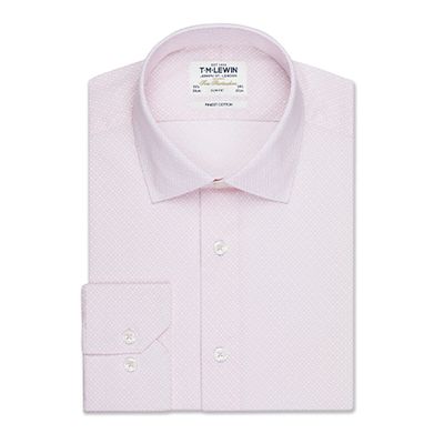 Gyroscopic Print Fitted Pink Single Cuff Shirt from T.M.Lewin
