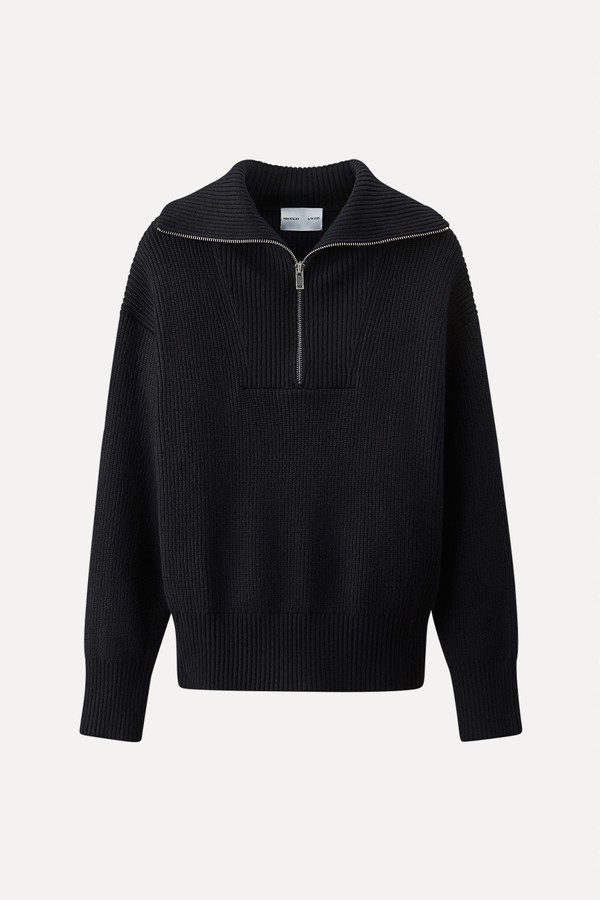 Rib-Knit Zip-Top Jumper
