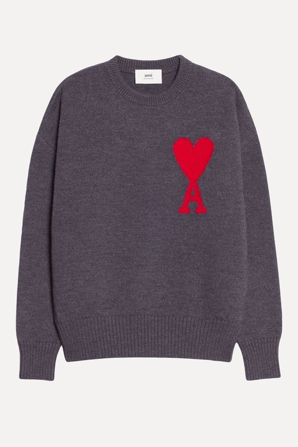 Logo-Intarsia Wool Jumper from AMI Paris