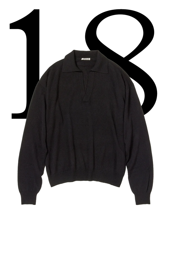 Spread-Collar Polo Shirt  from Auralee