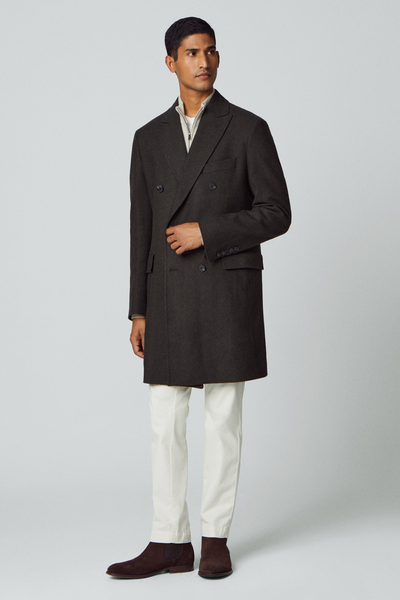 Herringbone Overcoat from Hackett