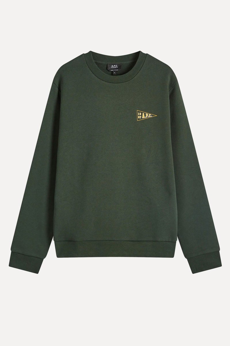 College Logo Crew Sweatshirt from A.P.C.