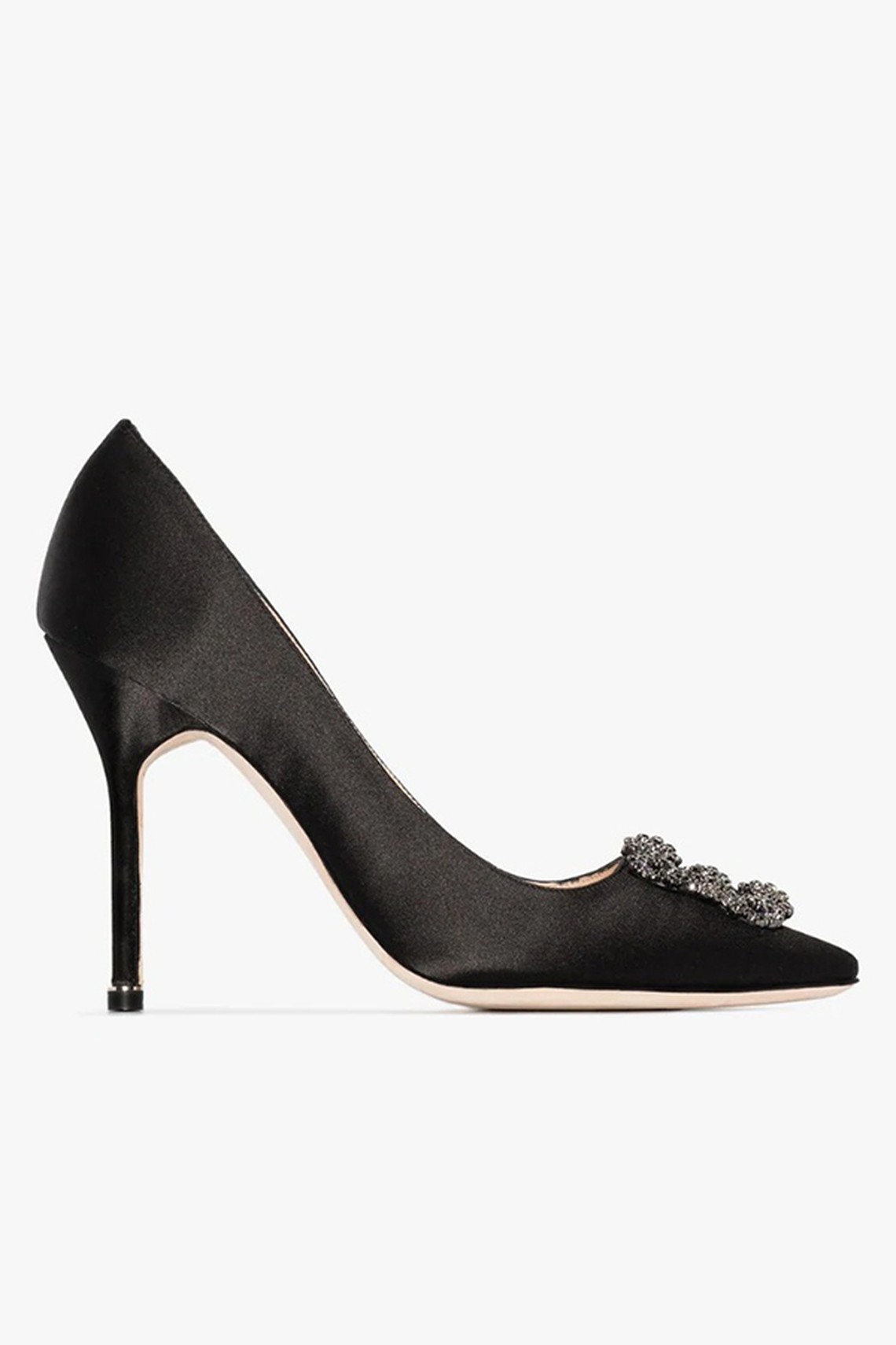 Black Hangisi Jewel Buckle Pumps from Manolo Blahnik