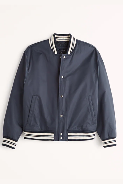 Relaxed Varsity Bomber Jacket from Abercrombie & Fitch