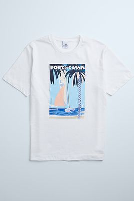 Sailing Boat Print T-Shirt