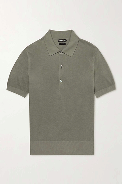 Honeycomb-Knit Silk And Cotton-Blend Polo Shirt from Tom Ford