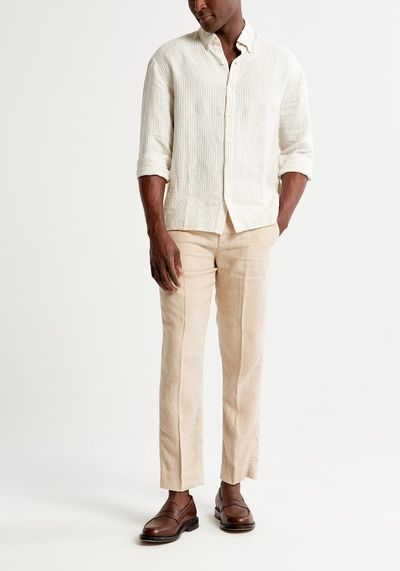 Straight Fit Linen Pant