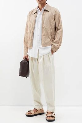 Elasticated-Waist Pleated Cotton Trousers from Lemaire