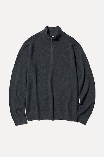 100% Cashmere Half-Zip Jumper from Uniqlo