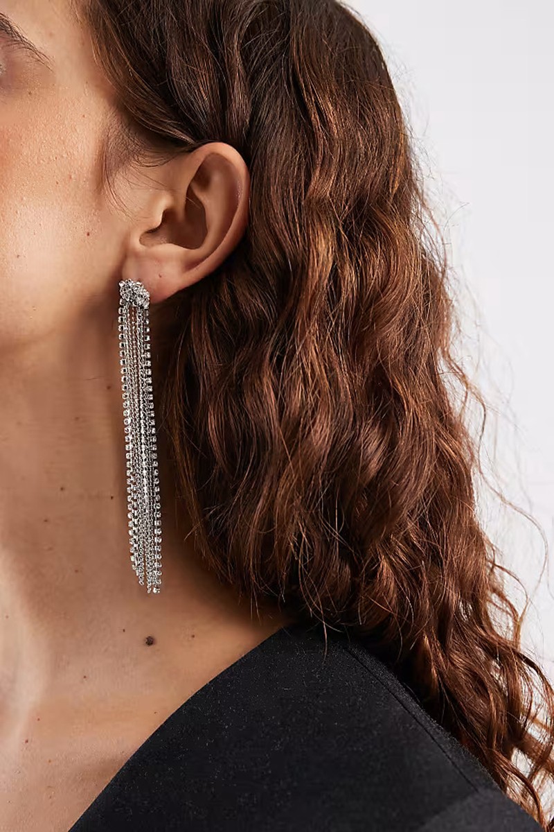 Knotted Cupchain Long Drop Earrings from Accessorize