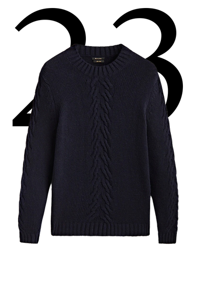 Cable Knit Sweater With A Crew Neck from Massimo Dutti