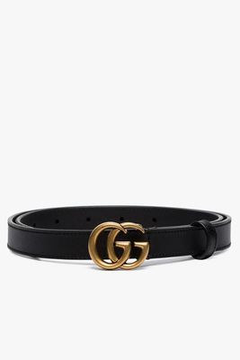 Black Marmont logo Leather Belt from Gucci